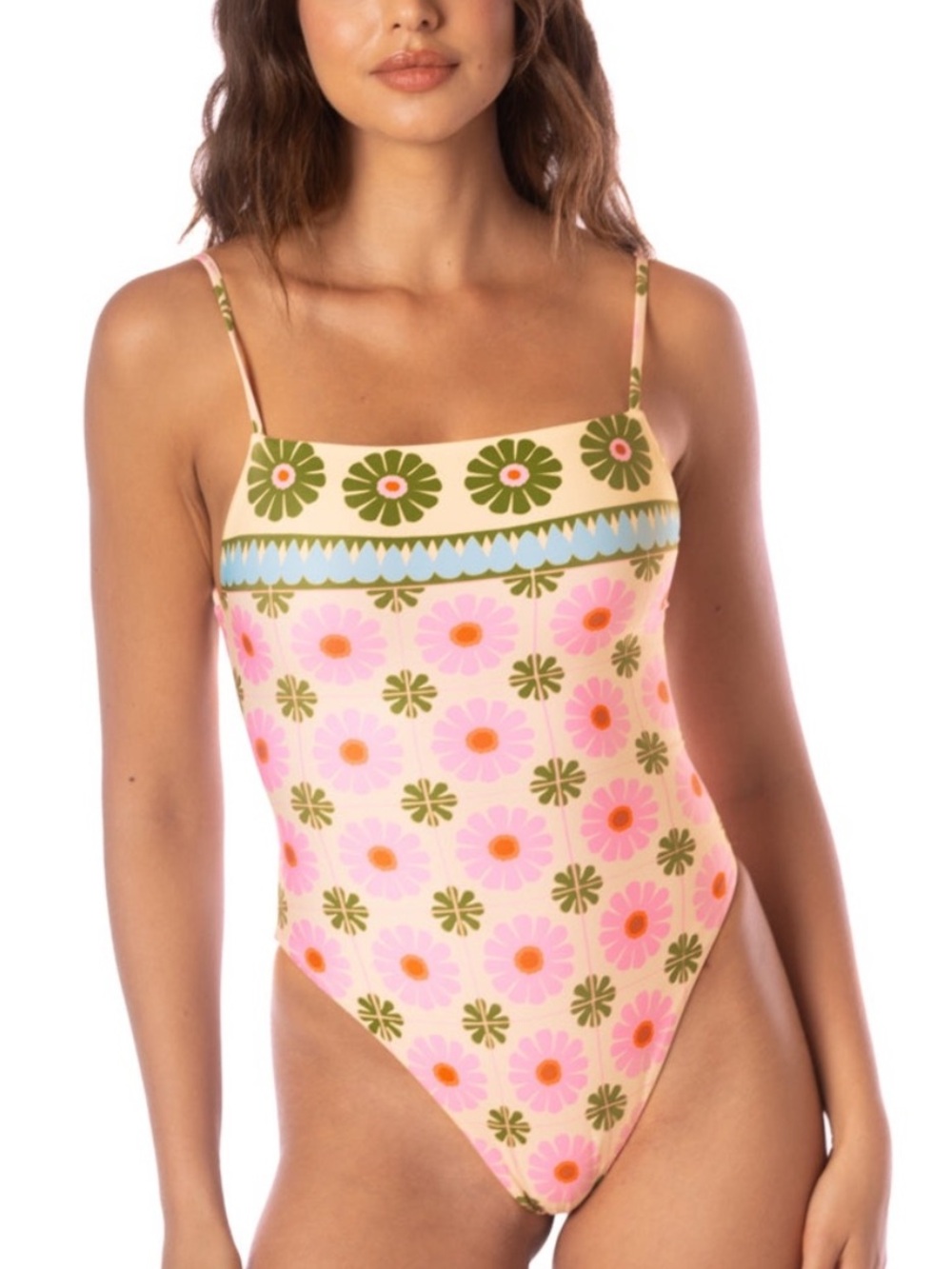 New! Maaji Pastel Flourish Briella Classic One Piece Medium 34404